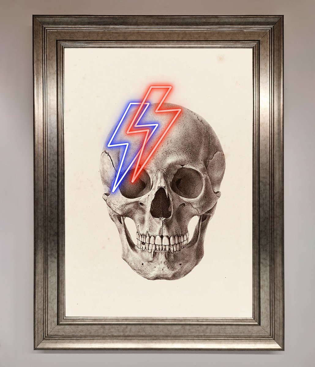 Lightning Skull Framed Print