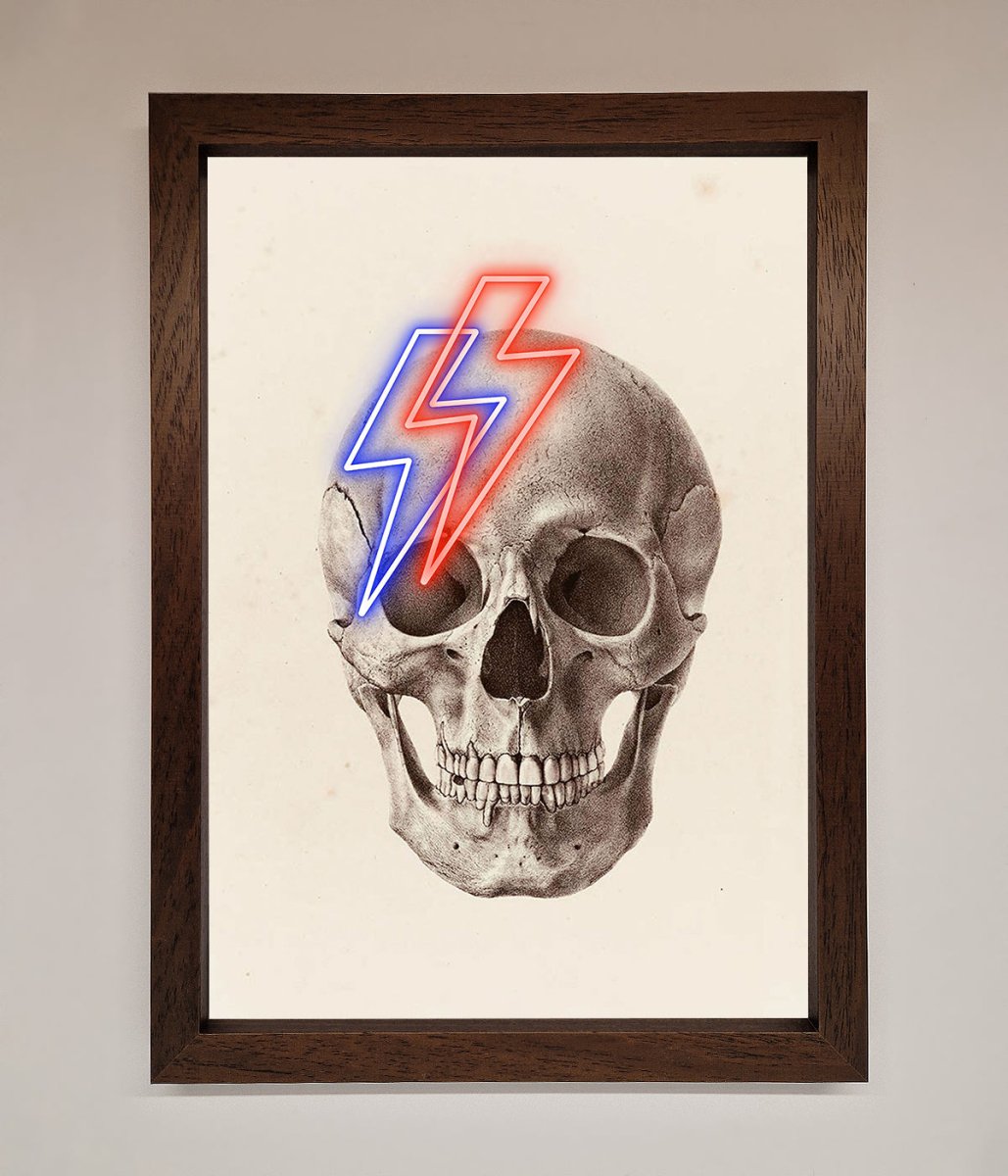Lightning Skull Framed Print
