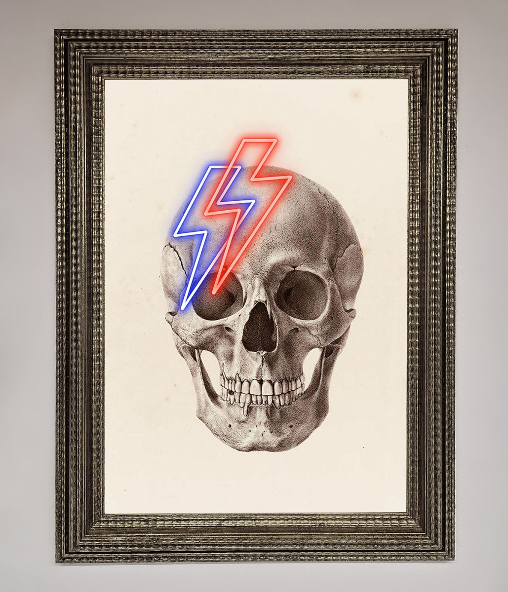 Lightning Skull Framed Print