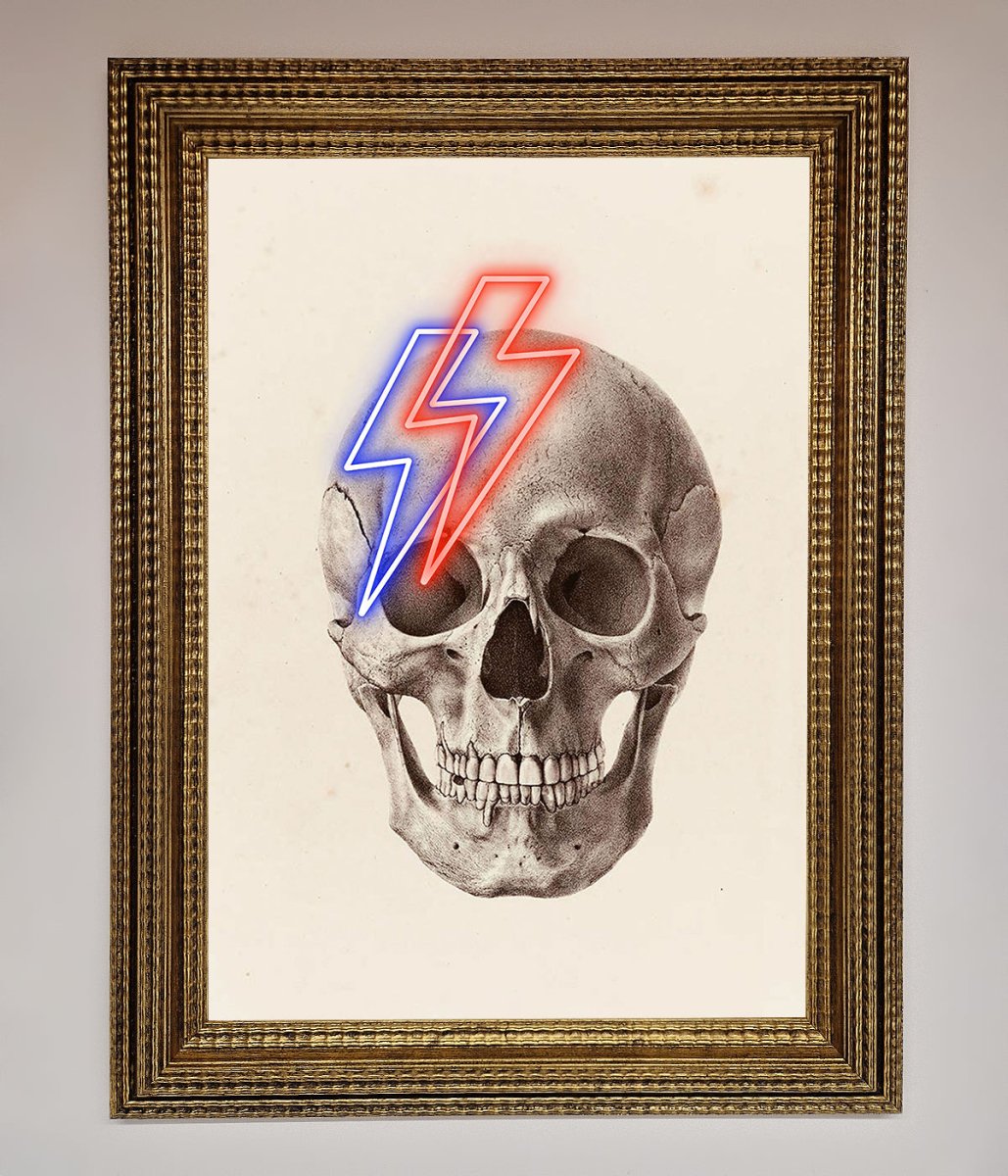 Lightning Skull Framed Print