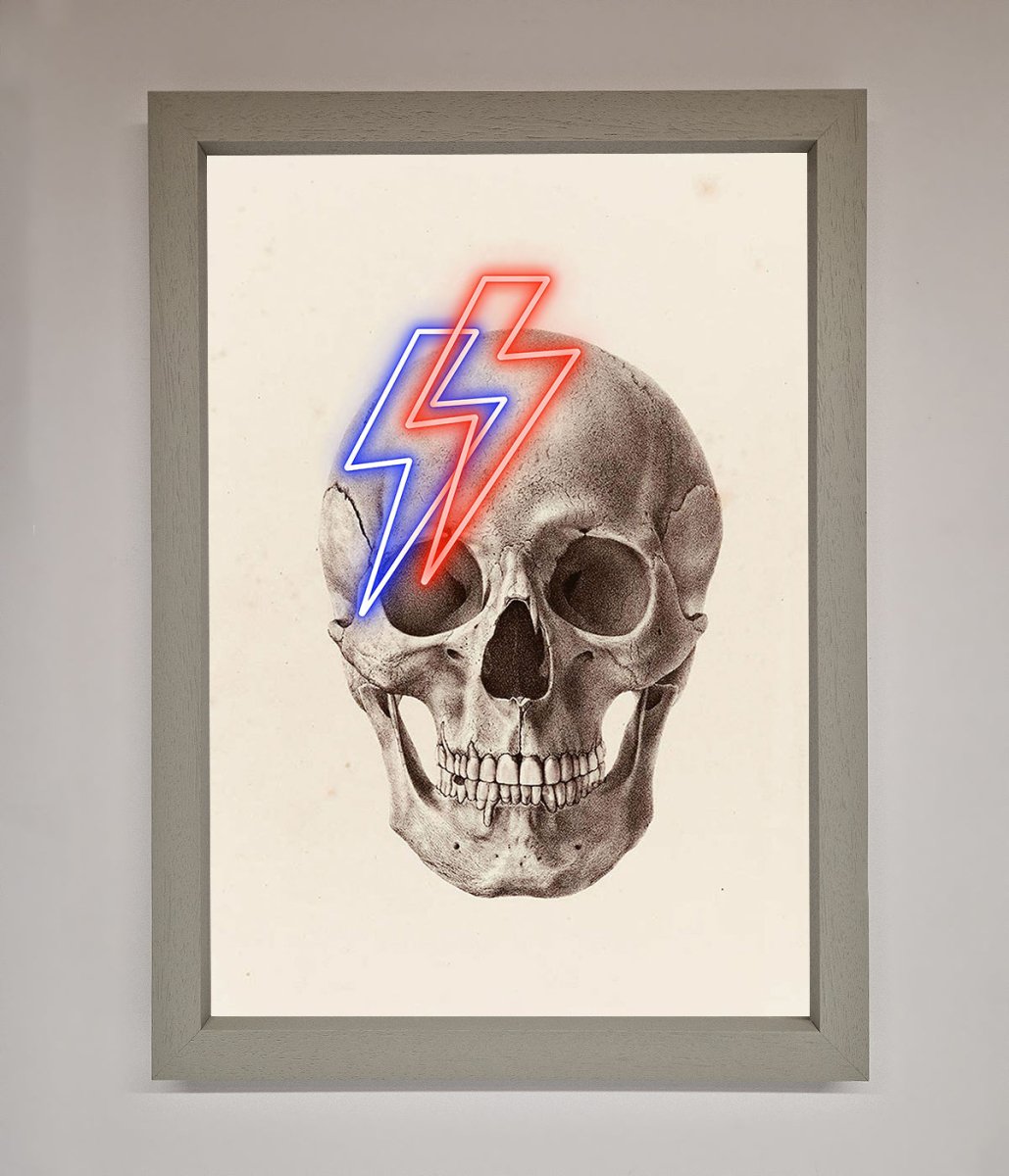 Lightning Skull Framed Print