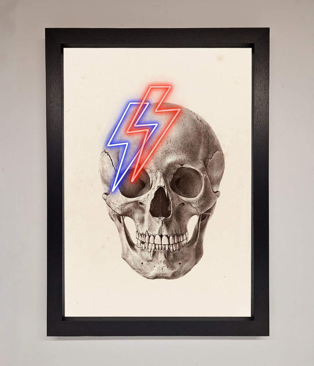 Lightning Skull Framed Print