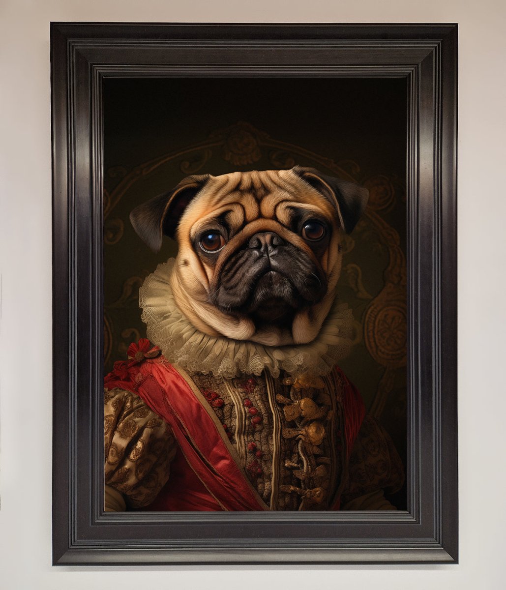 Renaissance Pugs Framed Poster