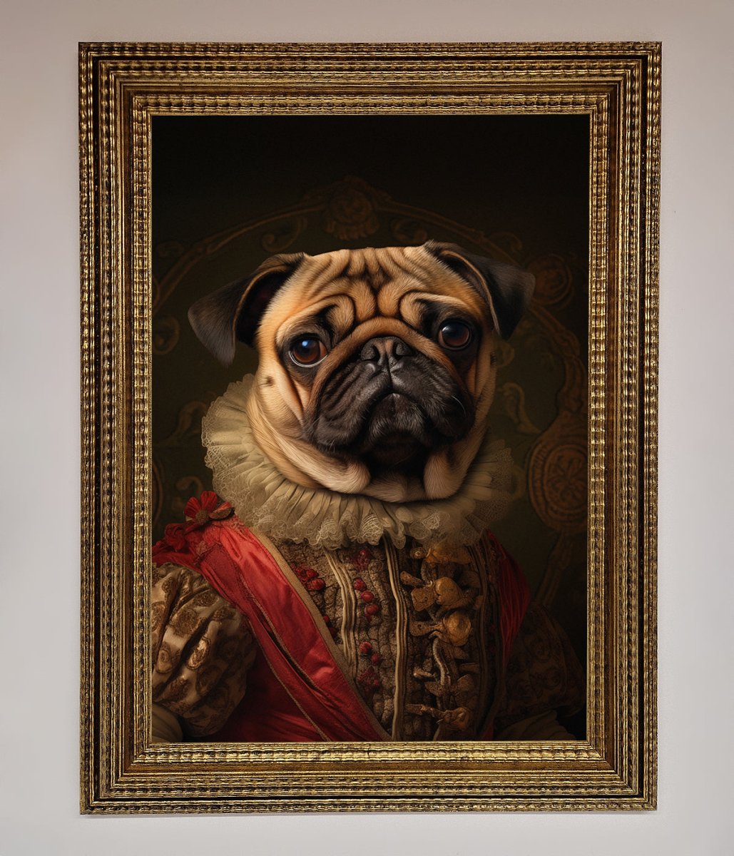 Renaissance Pugs Framed Poster