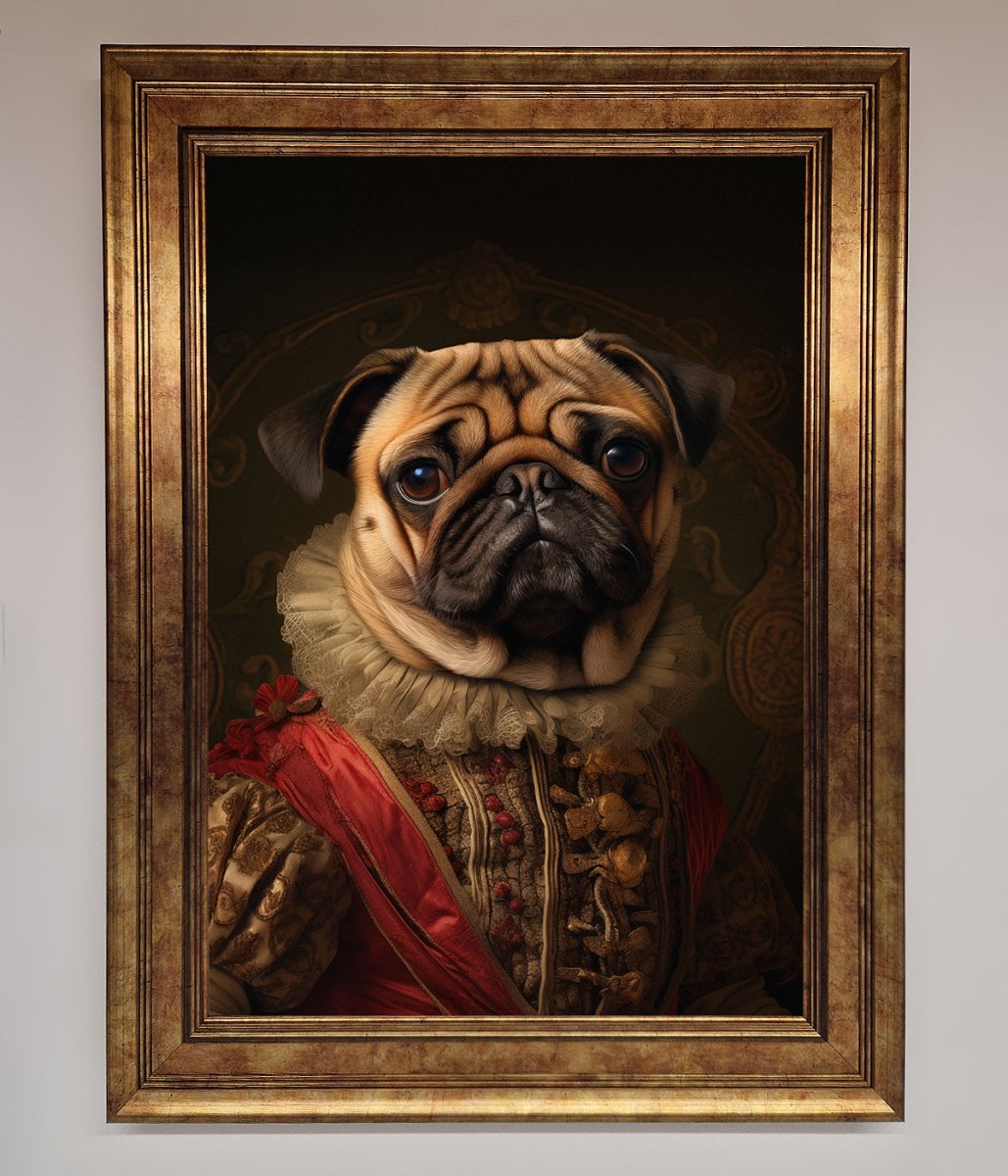 Renaissance Pugs Framed Poster